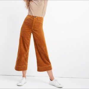 Madewell Slim Emmett Wide Leg Crop Cords